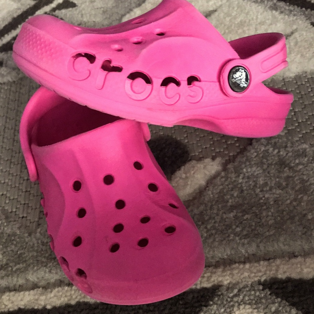Pink Crocs toddler girls size 10 kids clogs